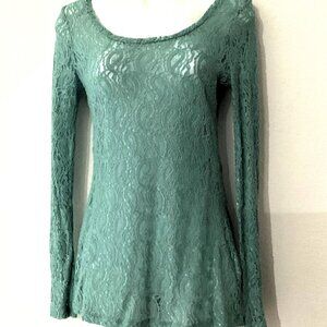 VANITY MINT LACE KNIT Y2K TOP